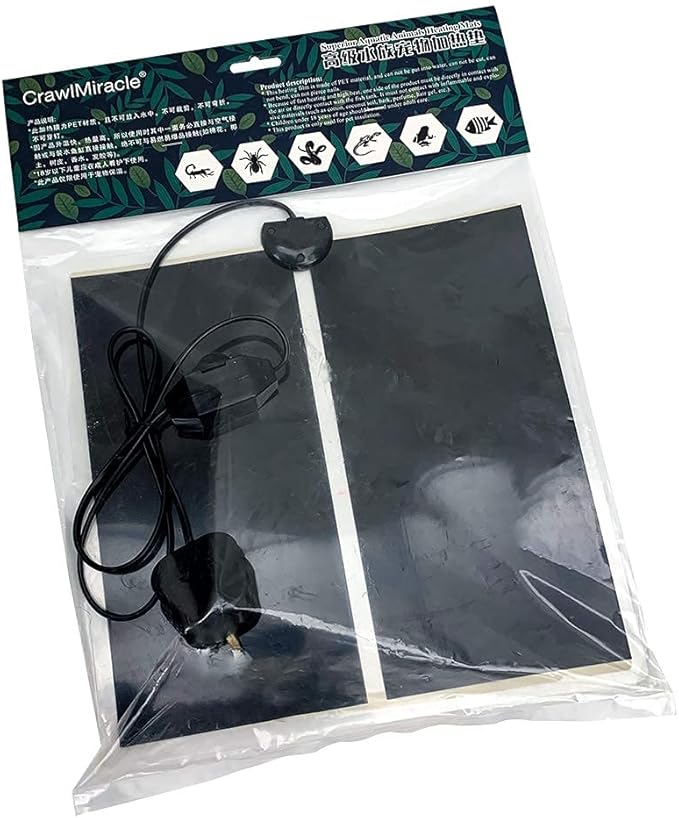 Tbrand Reptile Heating Pad with Temperature Adjustment, 110V 14W Heat Mat for Reptiles Tortoise Snakes Lizard Gecko Hermit Crab Turtle，Under Tank Heating Pad (14W(11inch*11inch))