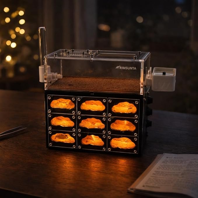 Ant Farm for Live Ants with Inner Lights - Large Viewing Area - Natural Learning Toy - Great Gift