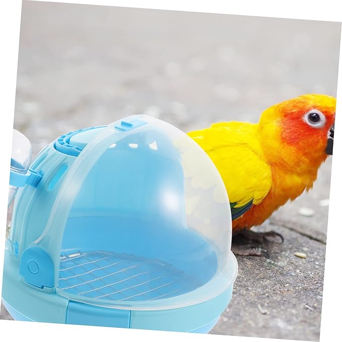 Happyyami 1set Portable Handheld Bird Carrier Cage Lightweight Parrot Travel Case for Small Birds Breathable Design for Vet Visits and Outdoor Adventures Includes Capsule and Galvanized Mesh