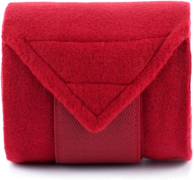 Horse Polo Wraps 2.5m Soft Fleece Polo Wraps Equestrian Leg Bandage Wrap Set of 4 Packs (Red - 2.5m)
