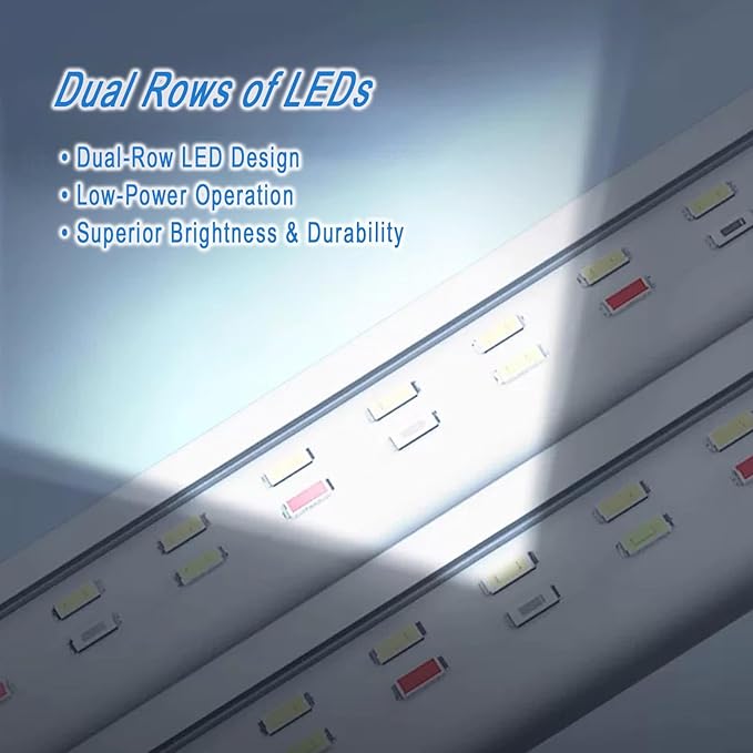 Led Aquarium Light Clip on Fish Tank Light Full Spectrum Plants Lights with Timer Auto On Off, 3 Colors Mode, 360° Adjustable 2 Light Bar, Aquarium Lamp Suitable for 20-40 Gal Fish Tank