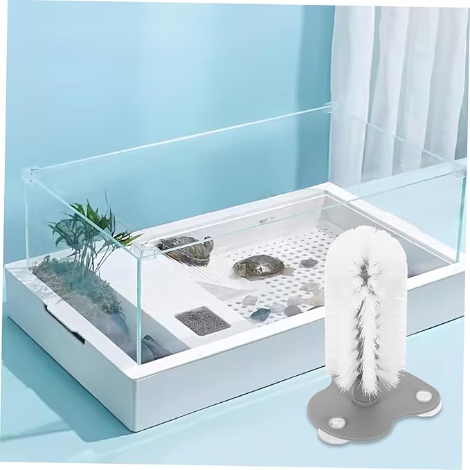 VICASKY Turtle Shell Cleaning Brush with Suction Cup Massager for Mud Removal Turtle Tank Accessory for Shell Health and Care