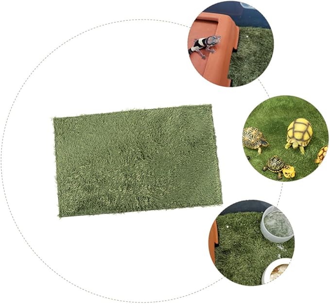 Yardwe Decorative Reptile Carpet Absorbent Faux Grass Substrate for Turtles Frogs Lizards and Tortoises Comfortable Resting Place for Your Pets