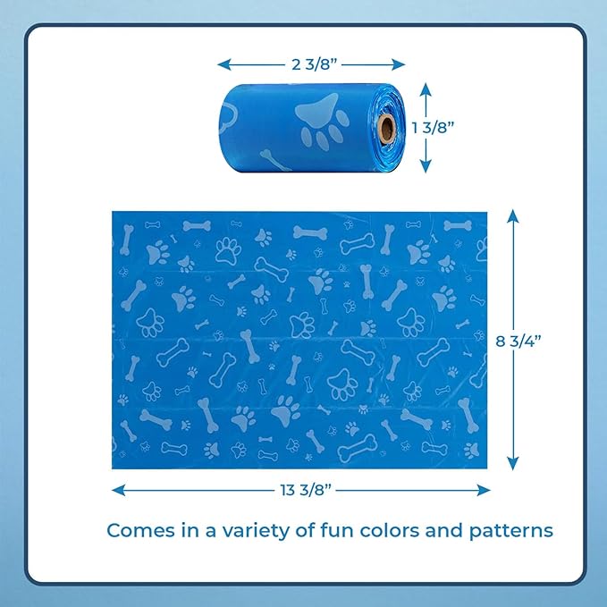 Best Pet Supplies Dog Poop Bags for Waste Refuse Cleanup, Doggy Roll Replacements for Outdoor Puppy Walking and Travel, Leak Proof and Tear Resistant, Thick Plastic - Assorted, 900 Bags