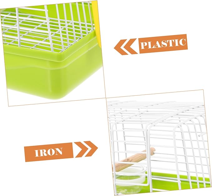 Portable Metal Bird Carrier Cage with Handle for Parakeets and Parrots Ventilated Travel Cage for Safe Bird Transport and Construction for Outdoor Use