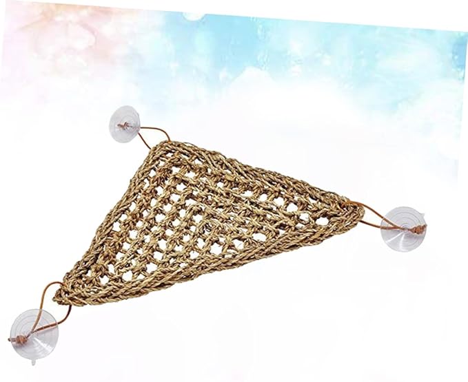 Yardwe Stable Triangle Reptile Hammock for Lizards Small Crabs and Geckos Elevated Swing Bed with Suckers for Comfortable Play and Shedding Support