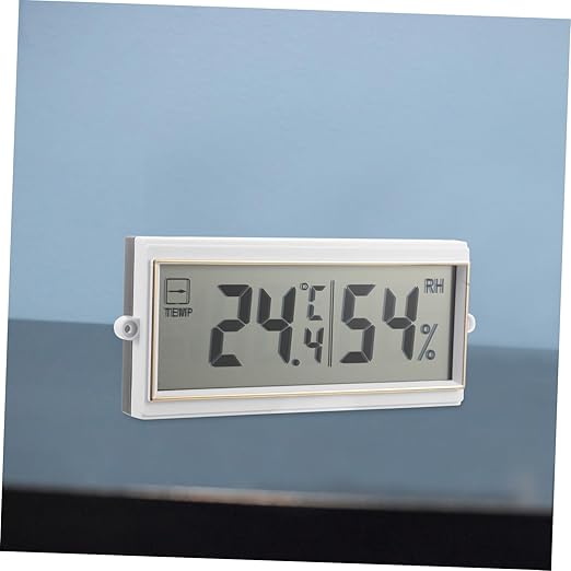 POPETPOP Digital Hygrometer Thermometer for Reptiles Accurate Temperature and Humidity Monitor with LCD Display Easy Setup for Home and Pet Environments