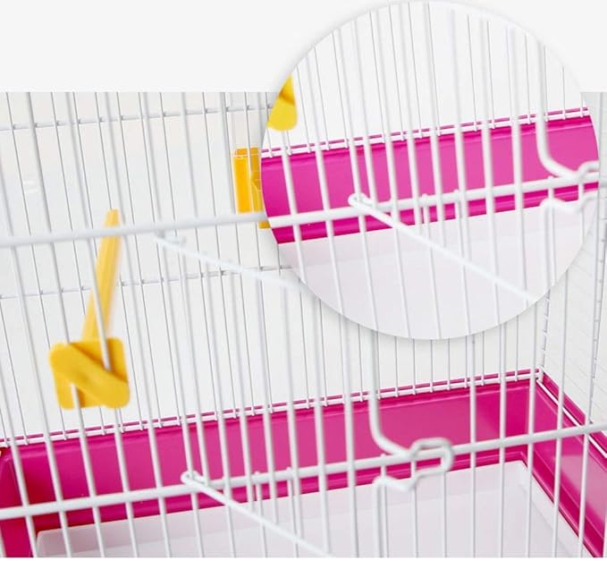 White Metal Bird Cages Hanging Stainless Steel Bird Carrier Thrush Pigeon Villa Travel Pet Cage, Black,Black，Black