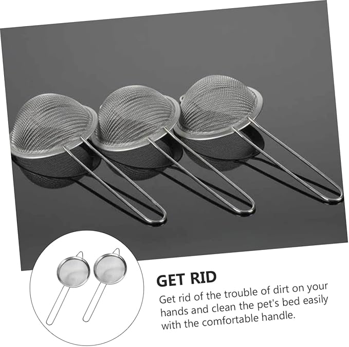 Toyvian 2PCS Reptiles Sand Shovel Lizard Dung Sieve for Excrement Cleaning Sturdy Sand Filtering Shovel Ergonomic Handle for Reptile Care