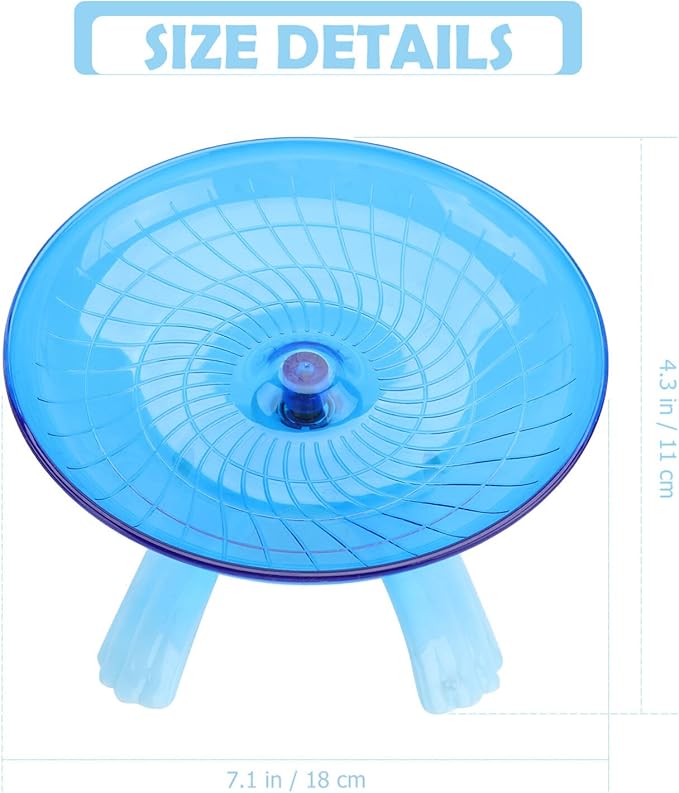 Mipcase 2pcs Non Silent Cm Exercise Jogging Pig Wheel- Flying Mice Blue Little Cage Small Disc Slip Plastic Hedgehog Critters Playing Hamsters Rat Squirrels Ball Toys Run Gerbils Gerbil