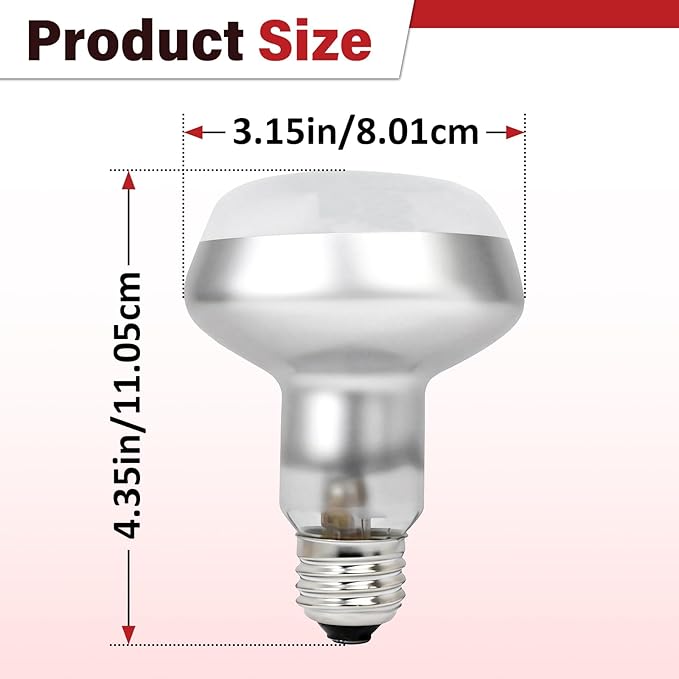 4 Pcs Reptile Heat Lamp, 100W UVA Basking Light Bulb, Intense Basking Spot with Simulated Sunlight for Turtles, Chickens, Pet Brooder & Household Heating