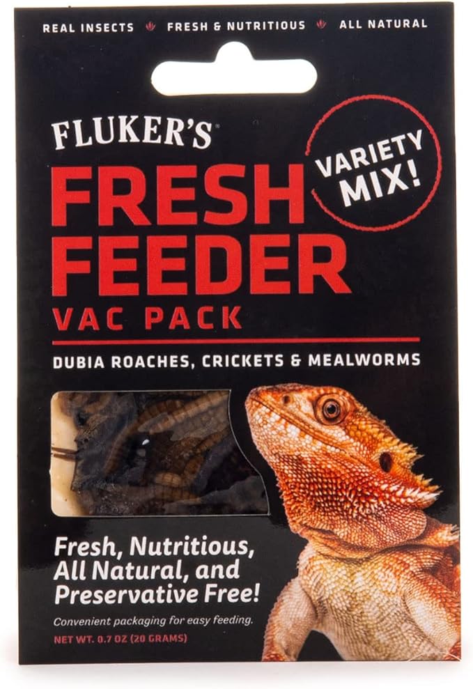 Fluker's Fresh Feeder Vac Pack Variety Mix, All Natural and Preservative Free, Great for Insect Eating Reptiles, Birds, Tropical Fish or Small Animals, 0.7 oz