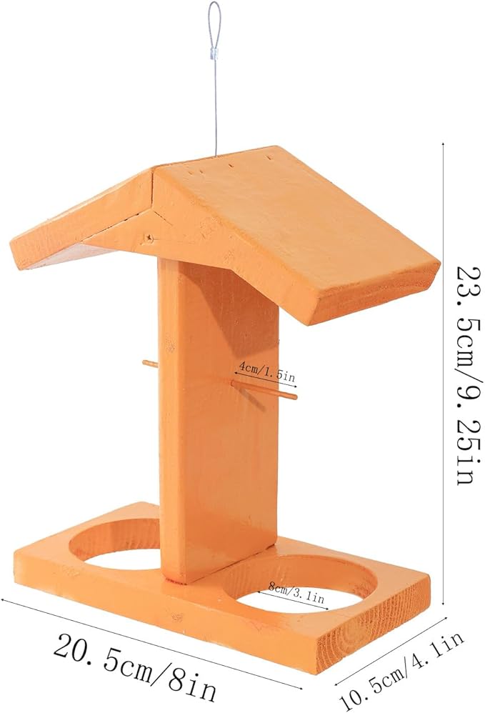 Clear Chamber Bird Feeders Water Dispenser Hanging Wood Construction Garden Accessory Weatherproof Hanging Bird Feeders