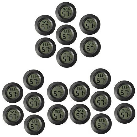VICASKY 3sets Reptile Tank Accessories Mini Hygrometer Thermometer Digital Humidity Temperature Meter Ideal for Home Office and Travel 7pcs*3