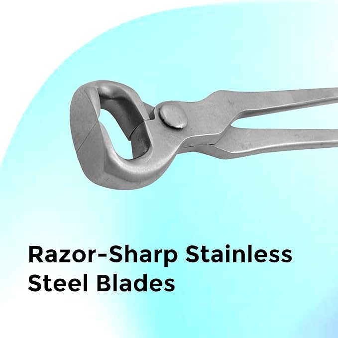 15" Curved Hoof Nipper, Carbon Steel & Chrome Vanadium Farrier Tool for Horses – Durable, Sharp & Rust-Resistant