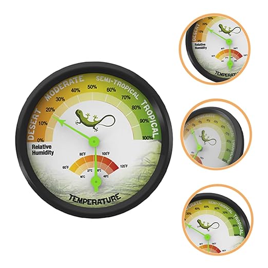 Abaodam High Precision Reptile Thermometer and Humidity Gauge Mechanical Hygrometer for Terrarium and Pet Boxes Easy Install No Battery Needed