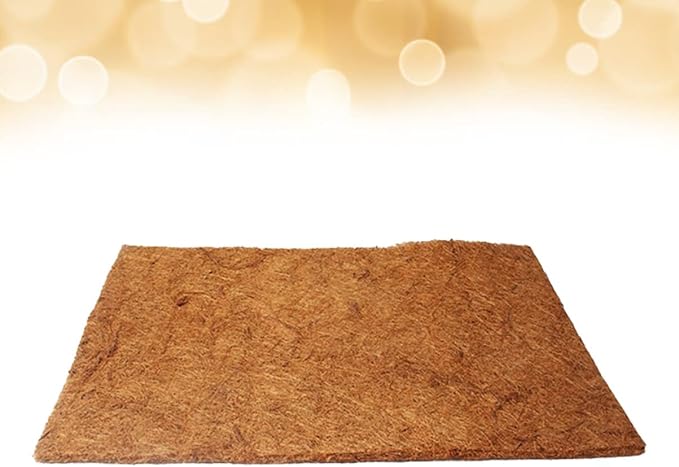 2pcs Natural Coconut Fiber Reptile Bedding Mat Soft Cushion Wear-Resistant Liner for Tortoise Lizard Snake Breathable Terrarium Substrate Easy to Cut Maintain