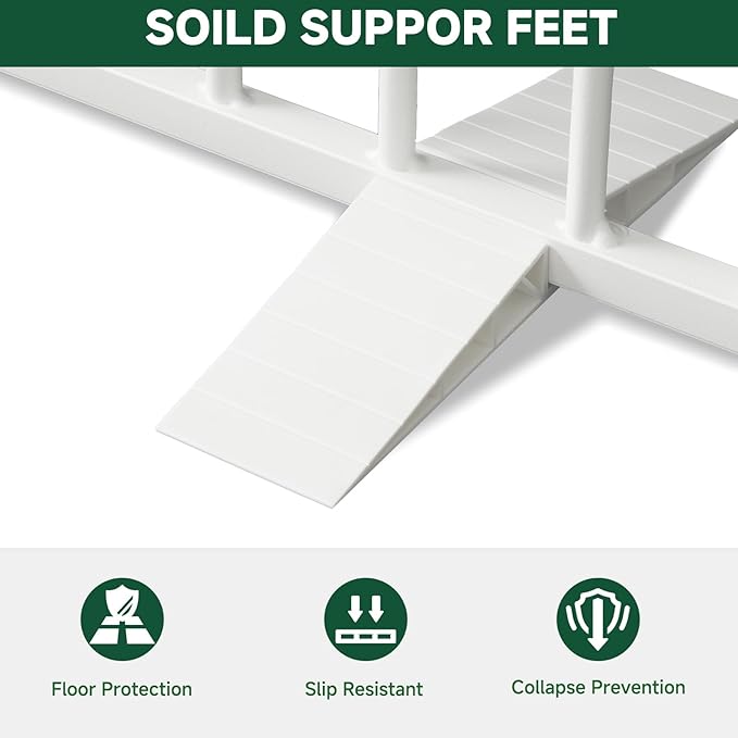 Snagle Paw Full Metal Freestanding Dog Gate,Indoor Dog Gate with Floor Protect Support Feet, 40x24 Inches Foldable Dogs Barrier for Stairs, Hallways and Doorways (24'' H 2 Panel, White
