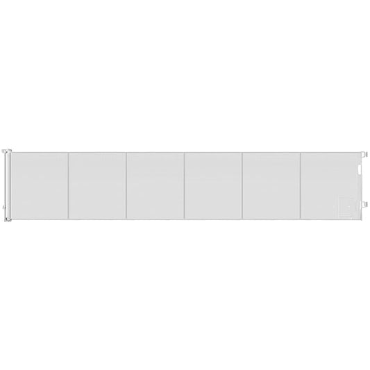 Reinforced 150” Extra Wide Pet Gate with Door 33 Inch Tall Retractable Dog Gates for Doorways Extra Wide Baby Gates for Large Openings with Reinforced Strips 12.5ft Large Dog Gate with Cat Door, White