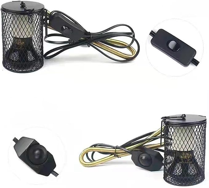 , Basking Light Cover Insulation Cage Heating Lamp Holder Heating Cage for Amphibian Parrot