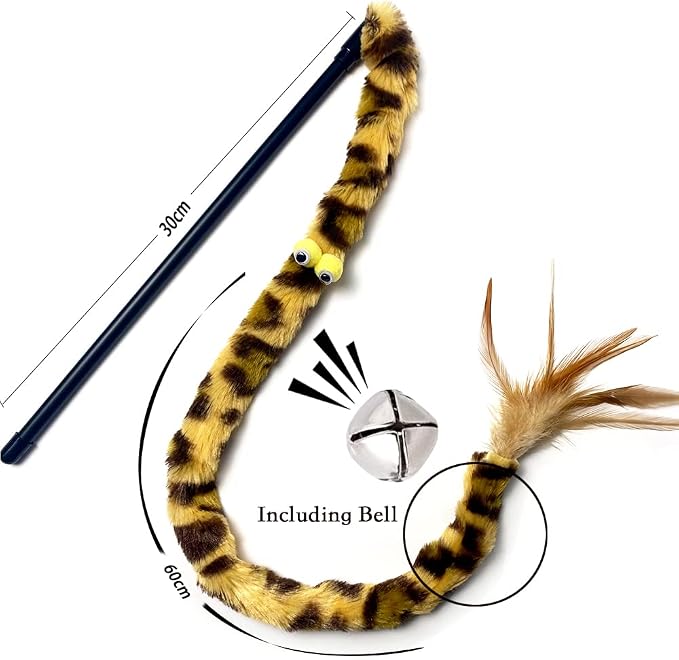 Cat Toys for Indoor Toys,Rainbow Cat Wand Toys,Feather Flips Plush Ball Cat Toys,Interactive Feather Toy for Teaser Play and Chase Exercise with Kitten 3 Pack (Pack 3) - Image 3