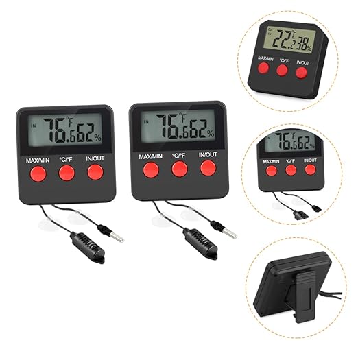 GALPADA 2sets Digital Thermometer Hygrometer for Reptile Tanks Indoor Temperature and Humidity Monitor Jumbo Display Suitable for Lizard and Snake Habitats