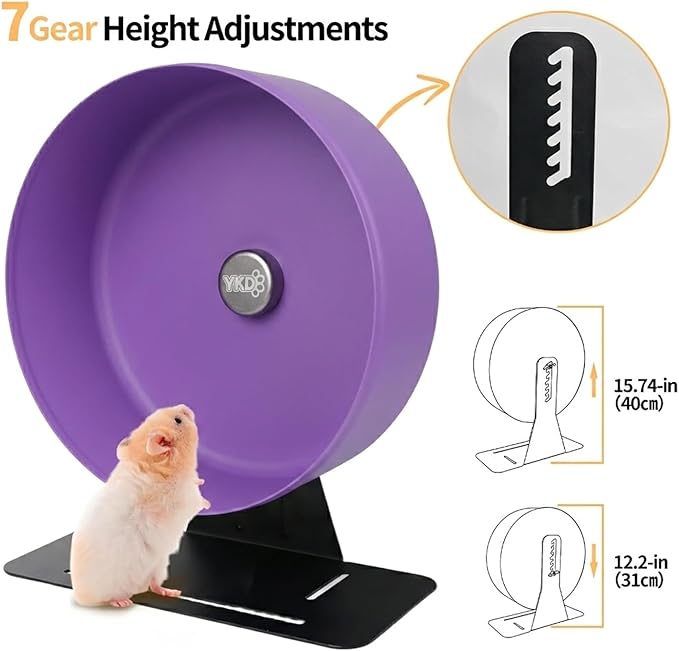 11.8" Silent Rat Exercise Wheel, Aluminum Alloy Noiseless Running Wheel for Fancy Rat, Syrian Hamsters, Hedgehogs and Small Pets (Base-Purple)