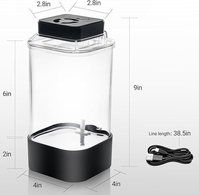 REPTI ZOO Insect Terrarium, 4" x 4" x 6" Insect Breeding Box with LED Lighting & Fan System, Glass Terrarium Tank for Spiders, Snail, Mantis and Small Reptiles