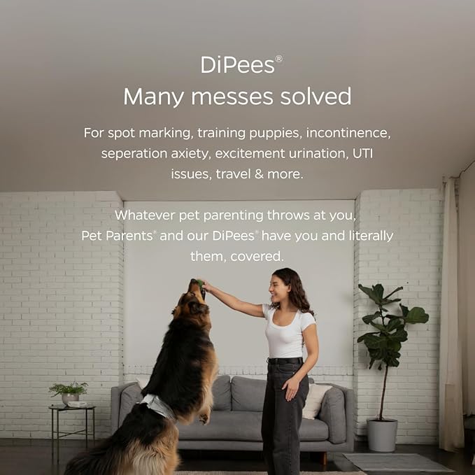 Pet Parents® DiPees® Disposable Belly Bands for Male Dogs + Extendrs®, Male Dog Wraps, Leak Proof, Up to 83% Plant Based, Premium Disposable Dog Diapers Male (Natural, Large (20-27"), 20ct)