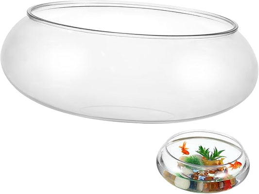 Transparent Desktop Aquarium Tank 9.52X9.52X3.93In Small Clear Fish Bowl for Betta Fish Aquatic Plants Home Office Decorative Landscape Tank