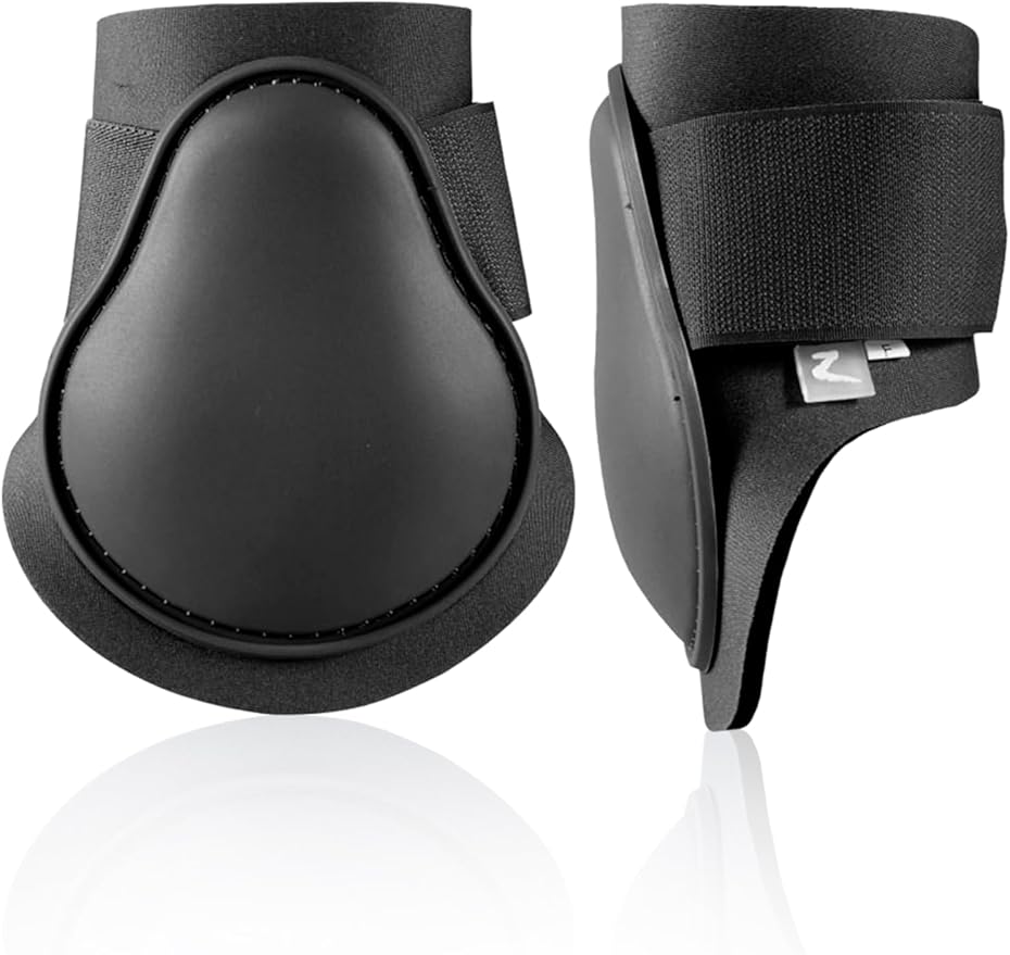HORZE Protective Lightweight Adjustable Horse Fetlock Boots (Sold in Pairs) - Black - Shetland