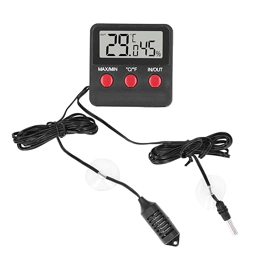 Omabeta Mini Digital Temperature and Humidity Meter with 2 Probes for Incubator,Portable Hygrometer Temperature Monitor for Reptile Tank,Compact Size