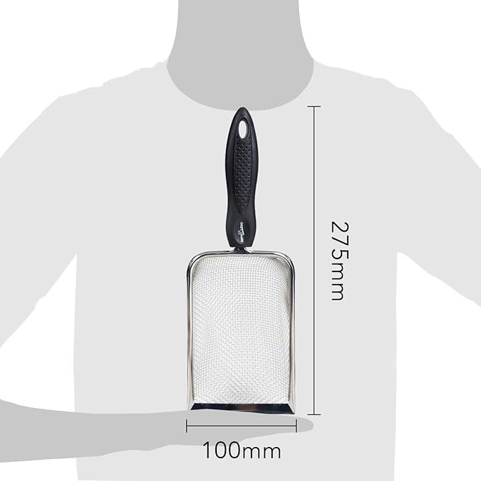REPTI ZOO Reptile Sand Stainless Steel Fine Mesh Reptile Substrate Metal Sand Shovel Terrarium Substrate Long-Lasting Litter Cleaner Corner Scoop
