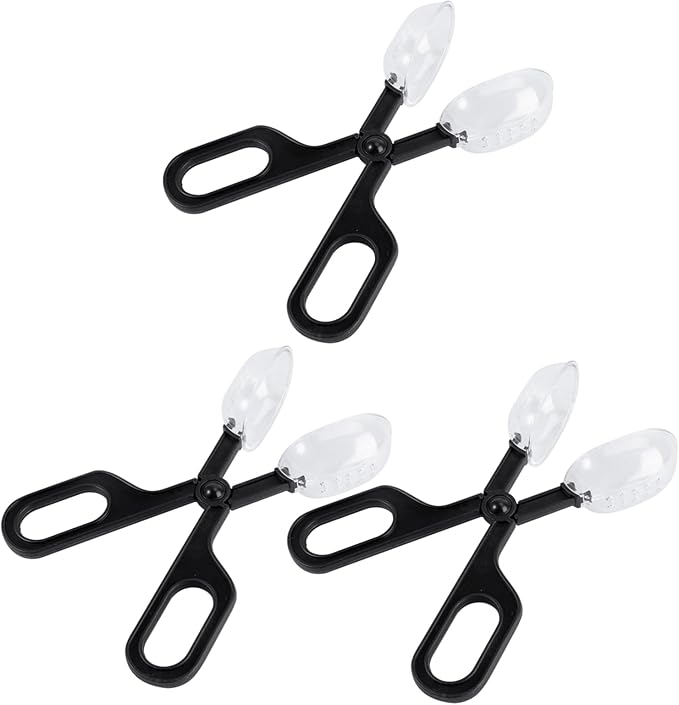 TOYANDONA 3pcs Reptile Feeding Clip Set Adjustable Plastic Feeding Clamp for Mealworm Breeding and Cleaning Tools Suitable for Lizard and Other Reptile Care