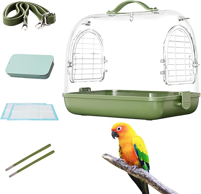 Transparent Pet Backpack - Bird Carrier, Portable Bird Bag | Breathable Cockatiel Travel Case, Removable Parrot Transport Backpack, Pet Gear for Outdoor Trips