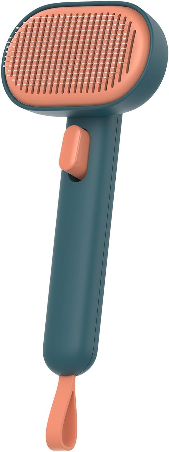 Aumuca Skin Friendly Self-Cleaning Slicker Brush for Dogs & Cats, Gentle Pet Grooming Tool for Shedding & Deshedding, Efficient Hair Remover for Long & Short Haired Pets by aumuca
