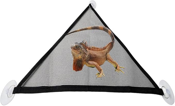 2 Pcs Bearded Dragon Lizard Hammock, Geckos Hammock, Breathable Mesh Reptile Hammock, Suitable for Iguanas, Anoles, Geckos, Snakes, Chameleon（Black）