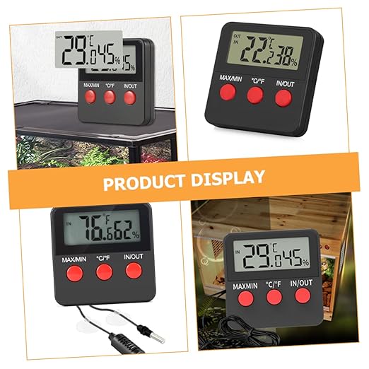 Holibanna 2sets Digital Hygrometer and Thermometer for Reptile Tanks Accurate Temperature and Humidity Measurement for Lizard and Snake Habitats Easy to Use and Durable