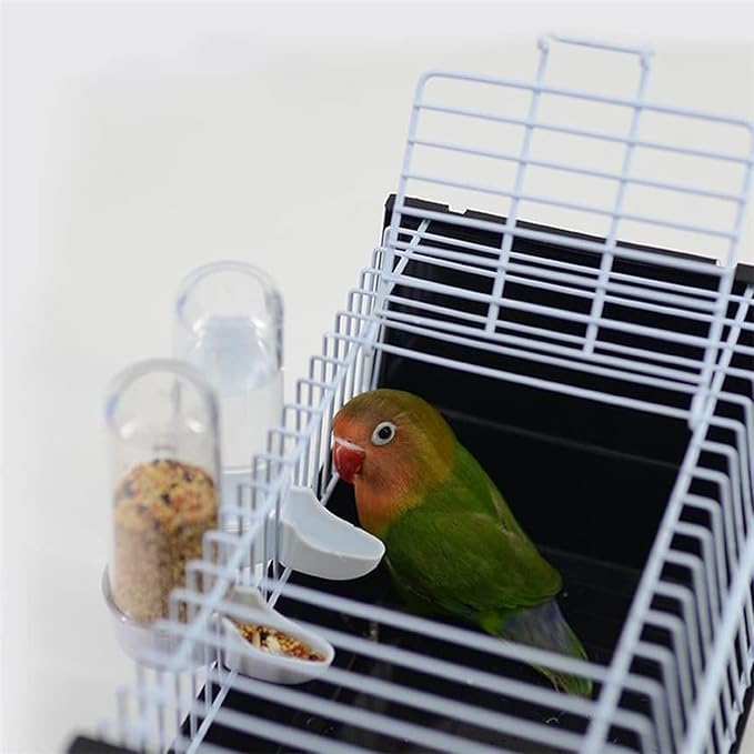 Breathable Small Bird Travel Cage with Feeding Cups, Portable Parrot & Cockatiel Carrier, Lightweight Travel Bag