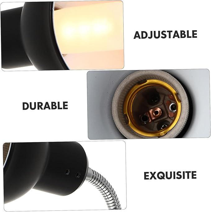 Milisten Adjustable Reptile Heat Lamp Shade Basking Spot Light Holder for Tortoises and Lizards Sunburn Light Rack US Plug