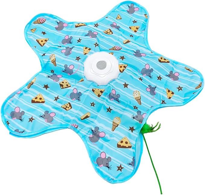 Interactive Cat Toy for Indoor Cats - Rechargeable Automatic Feather Wand with Motion Sensor, 3 Play Modes, Squeaky Mouse Sound, Hide & Seek Exercise Toy for Bored Kittens & Adult Cats (Mouse) by Unknown