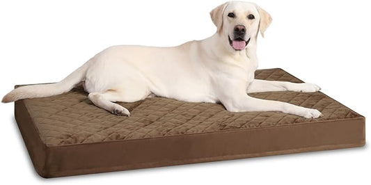NUPIDA Orthopedic XL Dog Beds Large Sized Waterproof with Removable Washable Cover and Non-Slip Bottom, Quilting Dog Bed for Crate, 41x27 Inch, Brown