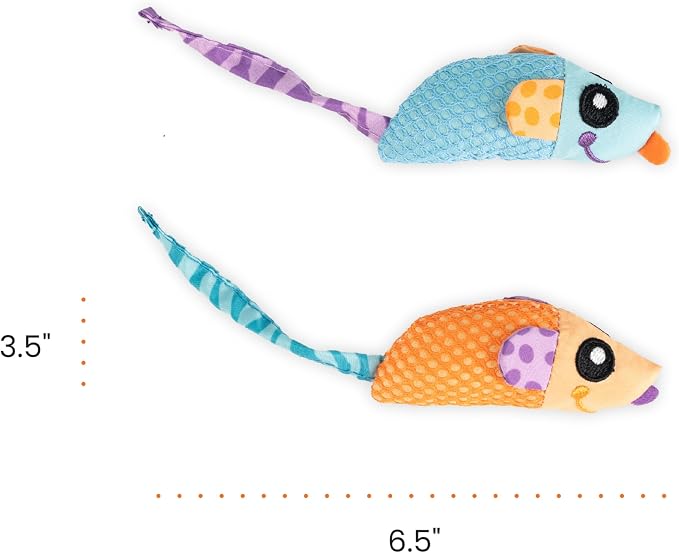Catstages Catnip Chew Mice 2 Pack?€? Interactive Dental Cat Chew Toy that Helps Clean Teeth, Mouse, Multicolored - Image 9