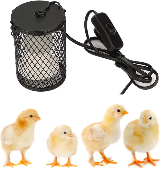 Yosoo 100w Ceramic Heat Preservation Light for Reptile, Fast Heating Heat Lamp with Cage for Turtle, Snakes, Lizards, Frogs, Chicks, Reptile Heat Lamp Cap, Reptile & Amphibian Habitat Lighting