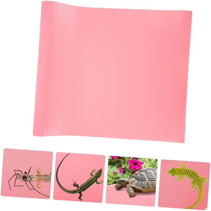 GANAZONO Reptile Habitat Carpet Mat EVA Substrate Soft Non-Slip Bedding Liner for Leopard Gecko Bearded Dragon Snake Tortoise Terrarium Tank Accessories Pink