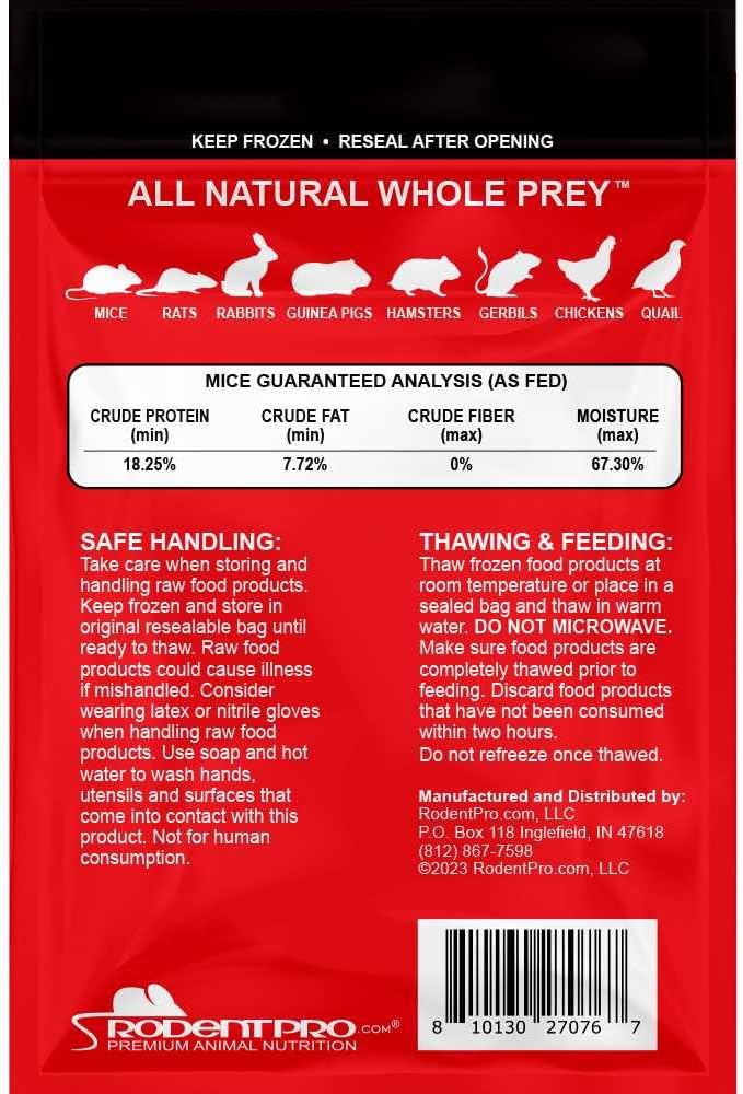 RodentPro Frozen Reptile Feeder White Medium Mice (50 Count)