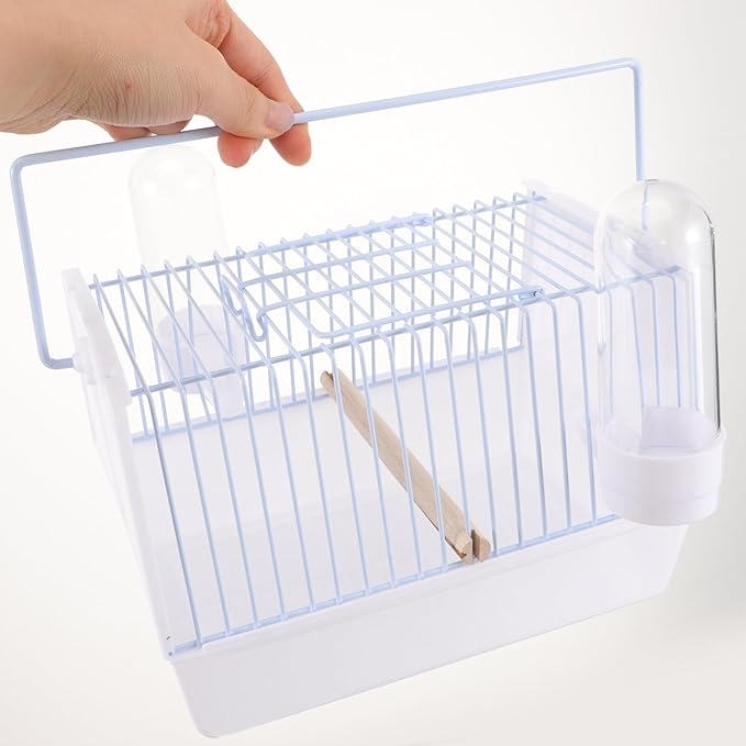 1set Portable Bird Cage for Parrots and Birds Handheld Travel Carrier Wire Design for Outings Lightweight and for Car Seats and