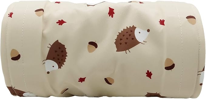 Small Animal Hideout Tunnel Collapsible Pet Play Toy Tunnel Tube for Dwarf Rabbit Hamster Guinea Pig Chinchilla Sugar Glider Hedgehog Supplies (Beige)