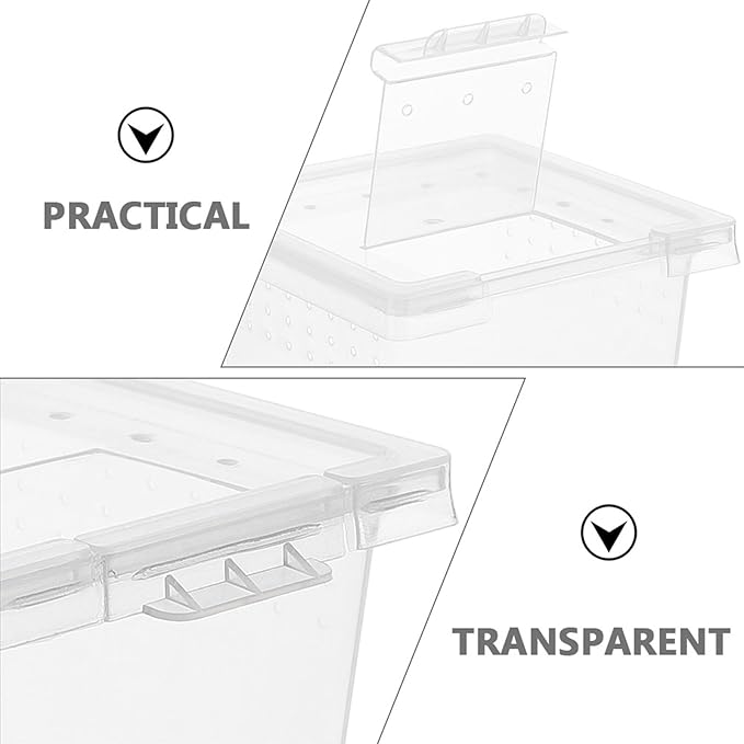 balacoo 20pcs Box Terrariumstransparent Transparent Lizard House Home Snake Hatching Plastic Keeper Tank Case Clear Portable Spider Jumping Bearded Container for Turtles -