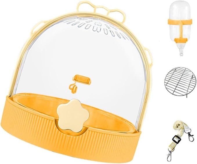 Bird Cage Bird Aviary Parrot Cage Flight Birdcag Bird Carrier Travel Carrier Cage Parakeet Cage Breathable Cage Spacious with Grids(Yellow)